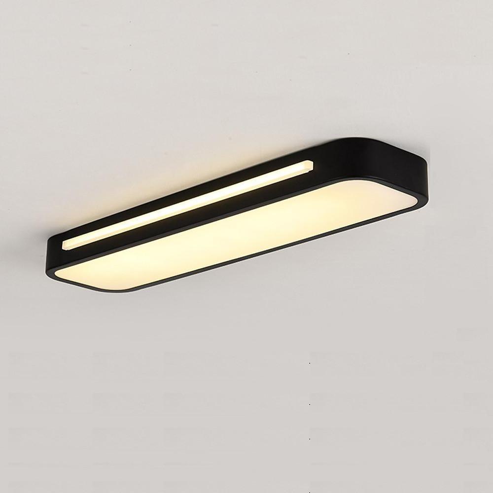 19-Inch LED Flush Mount Oval Ceiling Light - Minimalist Rectangular Design