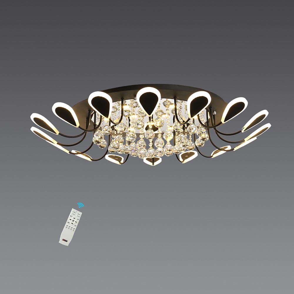 Flower-Shaped Dimmable LED Crystal Ceiling Light - Modern Flush Mount Fixture
