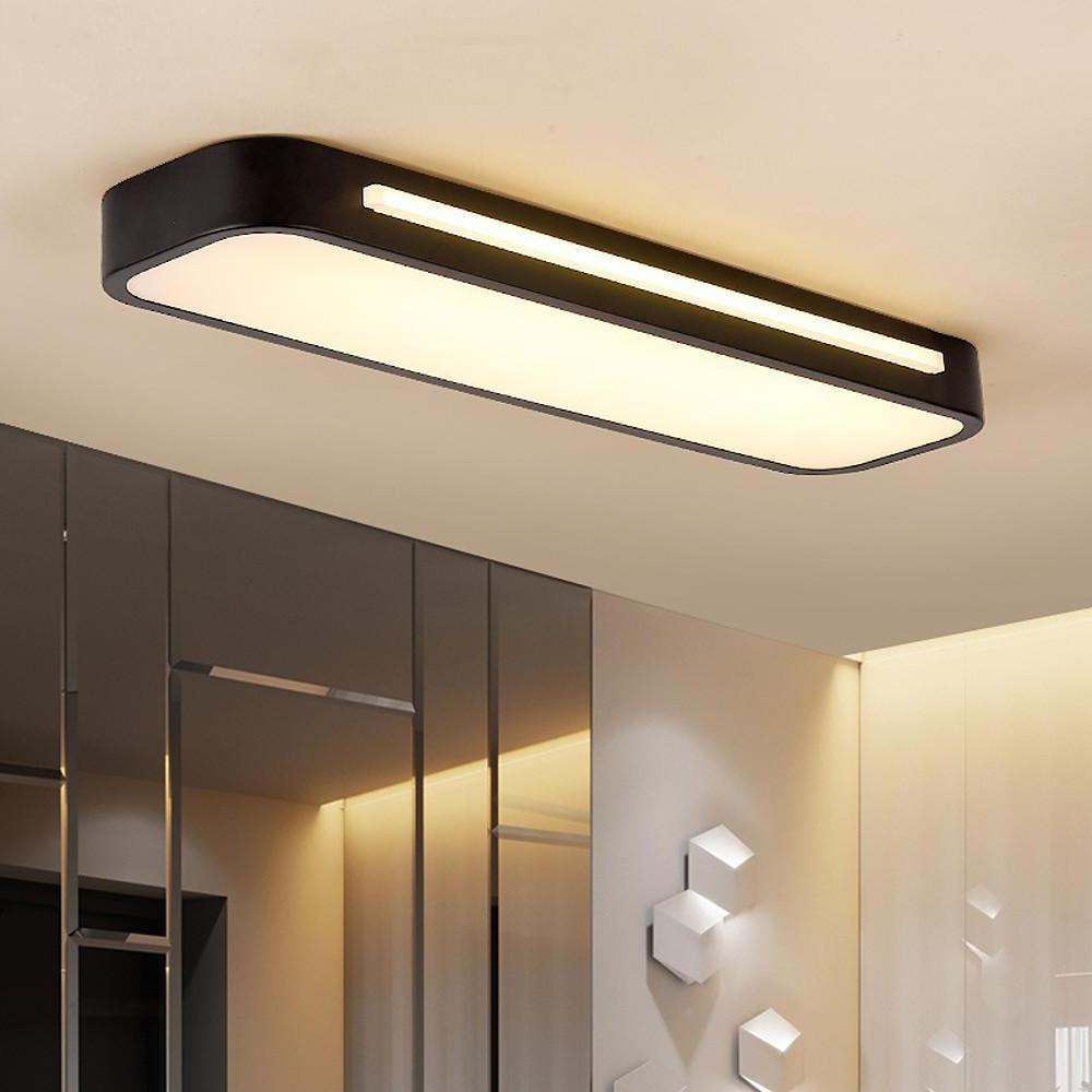 19-Inch LED Flush Mount Oval Ceiling Light - Minimalist Rectangular Design