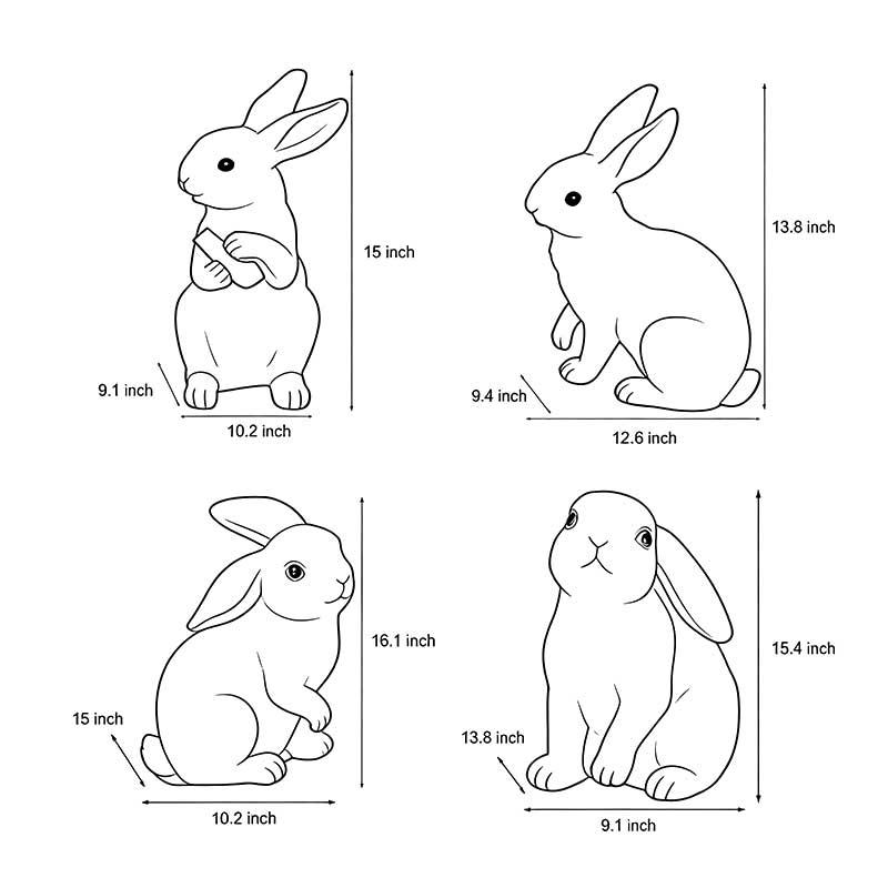 Rabbit Garden Light Waterproof Fiberglass Modern Outdoor Decor