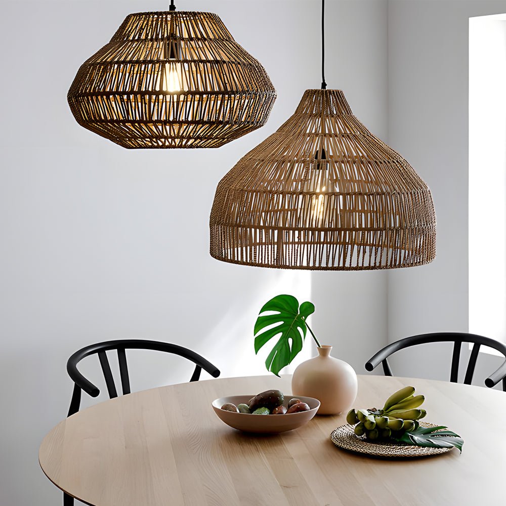 Rattan Shade Japanese Chandelier | Creative Style Lighting for Restaurant