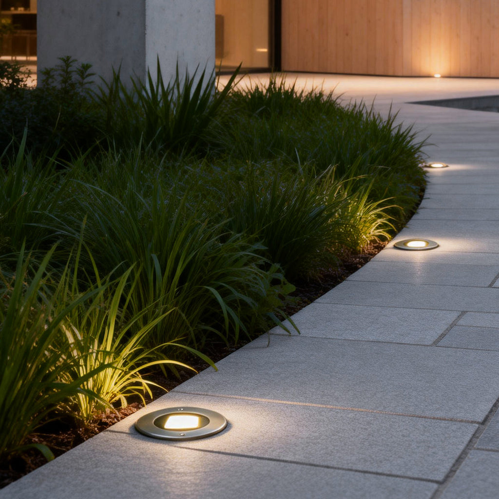 Recessed LED Deck Step Lights - Modern Black Metal Lighting