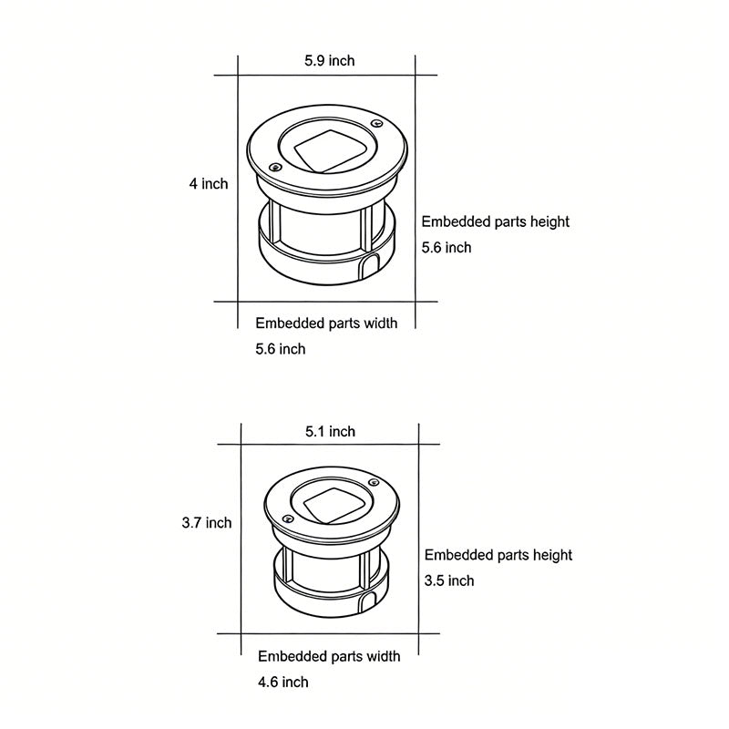 Recessed LED Deck Step Lights - Modern Black Metal Lighting