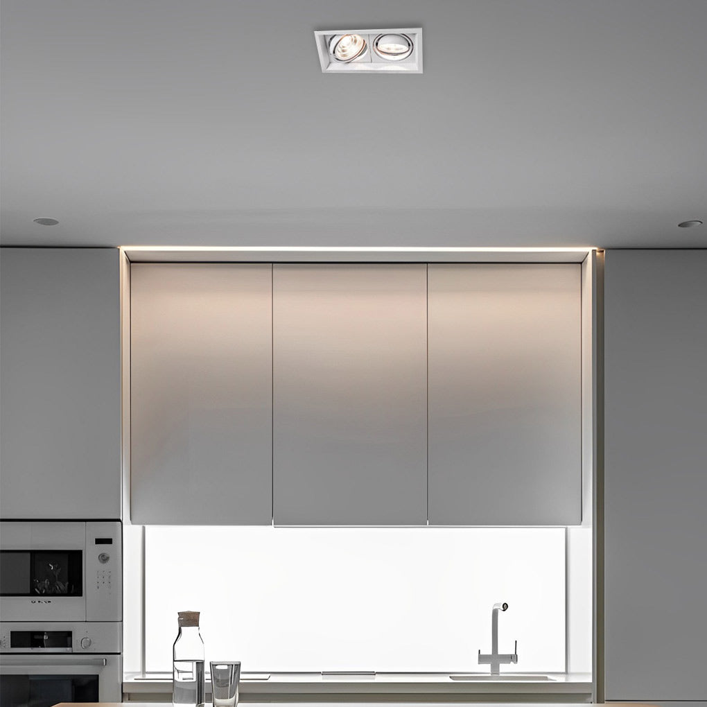 Ceiling Twin Light Adjustable Recessed Spotlight – Modern Rectangular Design