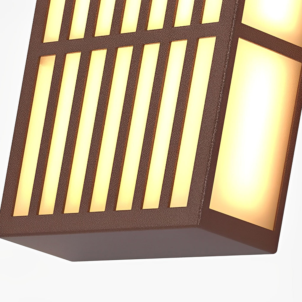 Rectangle LED Outdoor Wall Light Waterproof Retro Grid Design