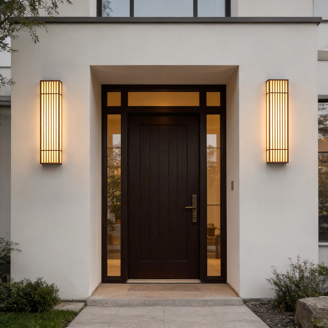 Rectangle LED Outdoor Wall Light Waterproof Retro Grid Design