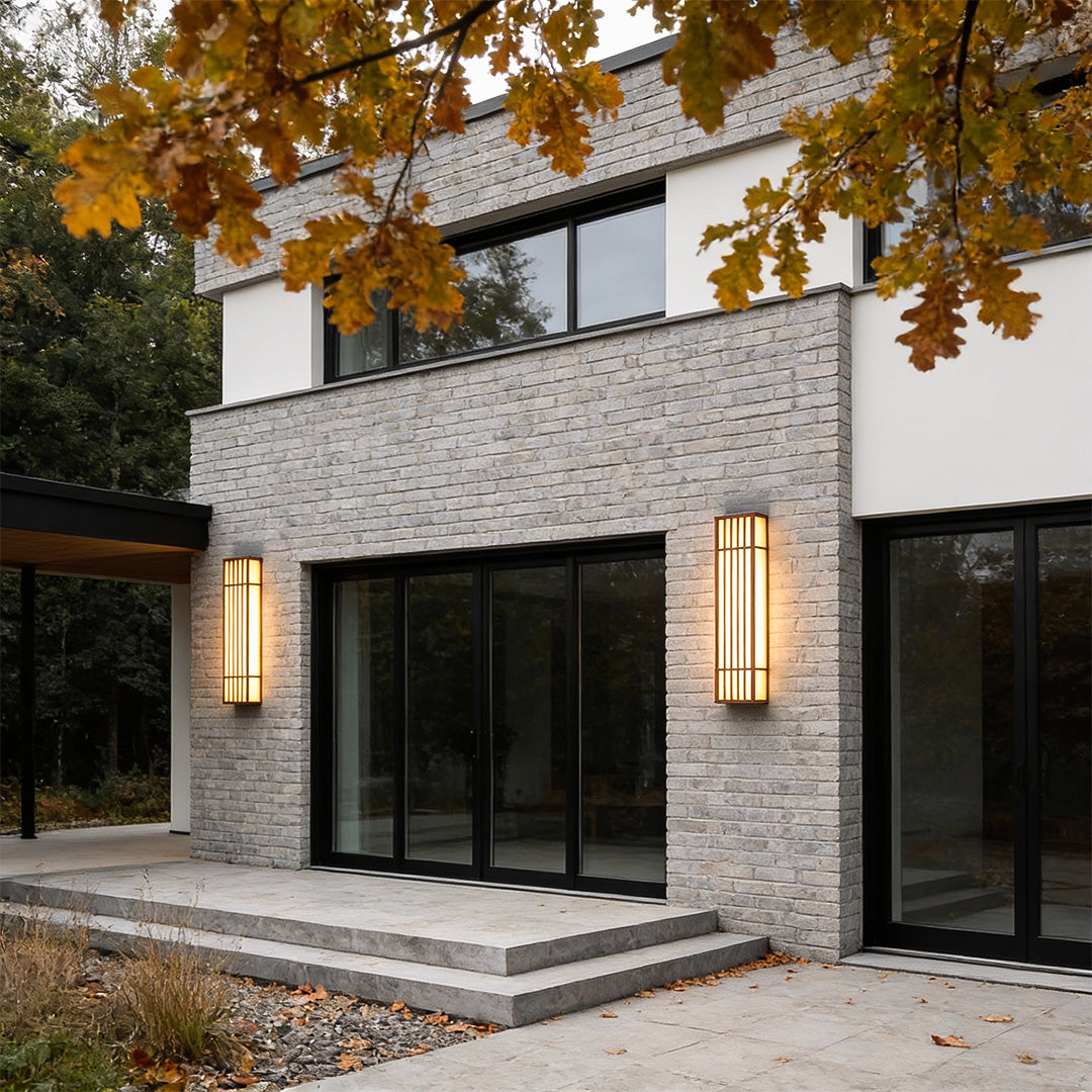 Rectangle LED Outdoor Wall Light Waterproof Retro Grid Design