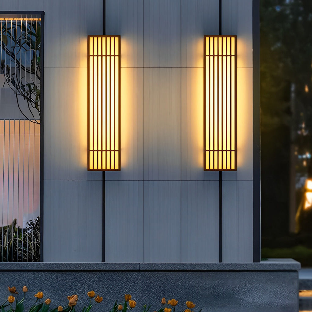 Rectangle LED Outdoor Wall Light Waterproof Retro Grid Design