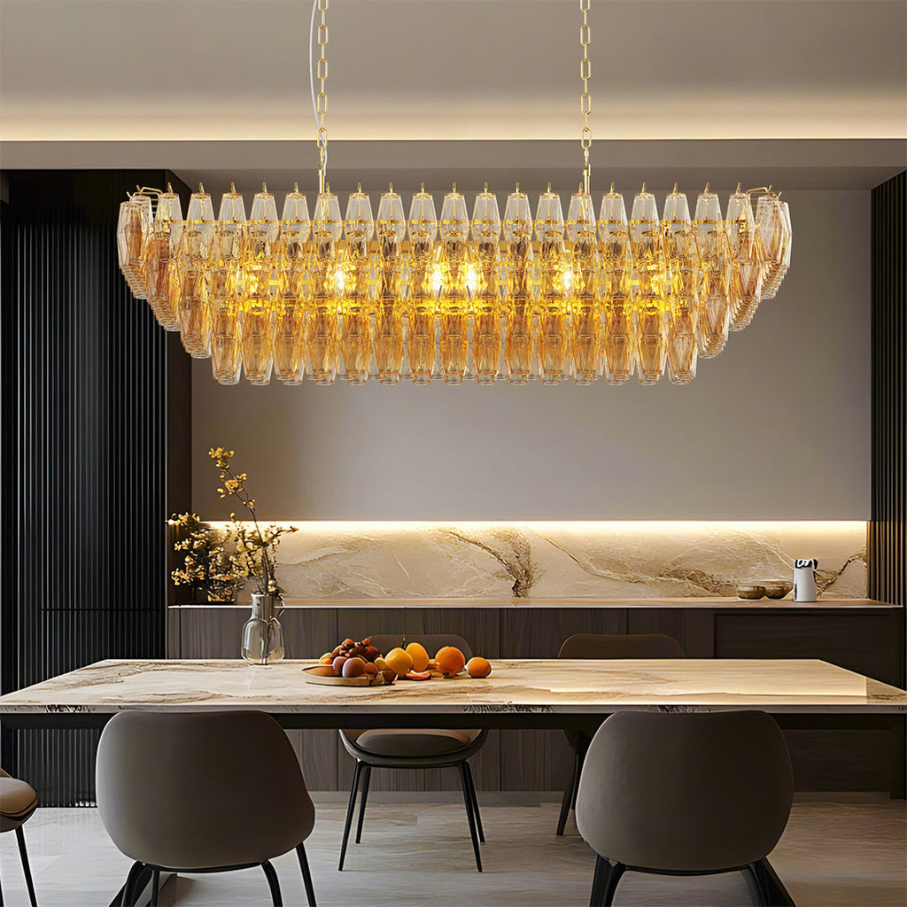 Luxury Glass Pendant Chandelier | Multi-Head Ceiling Lights