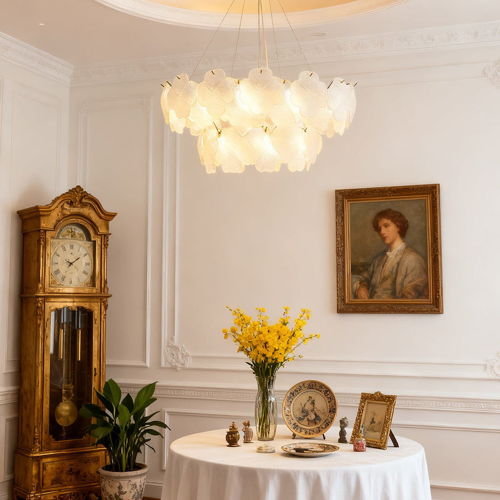 Artistic Glass Flower Chandelier - French Ceiling Light