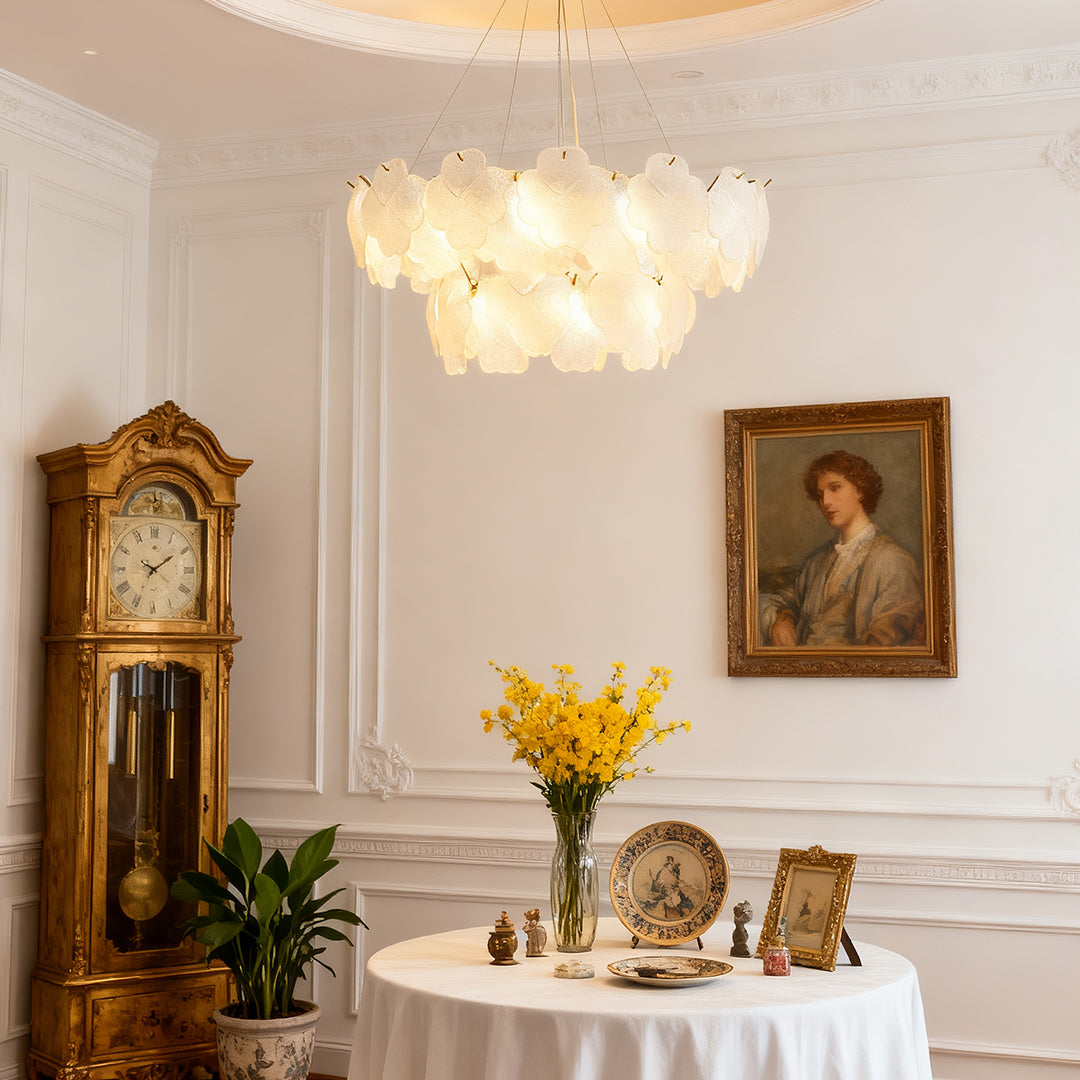 Artistic Glass Flower Chandelier - French Ceiling Light
