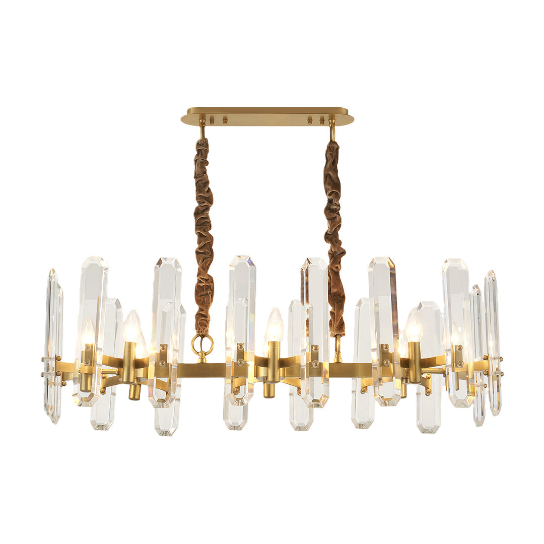 Brass Modern Luxury Glass Chandelier Ceiling Light