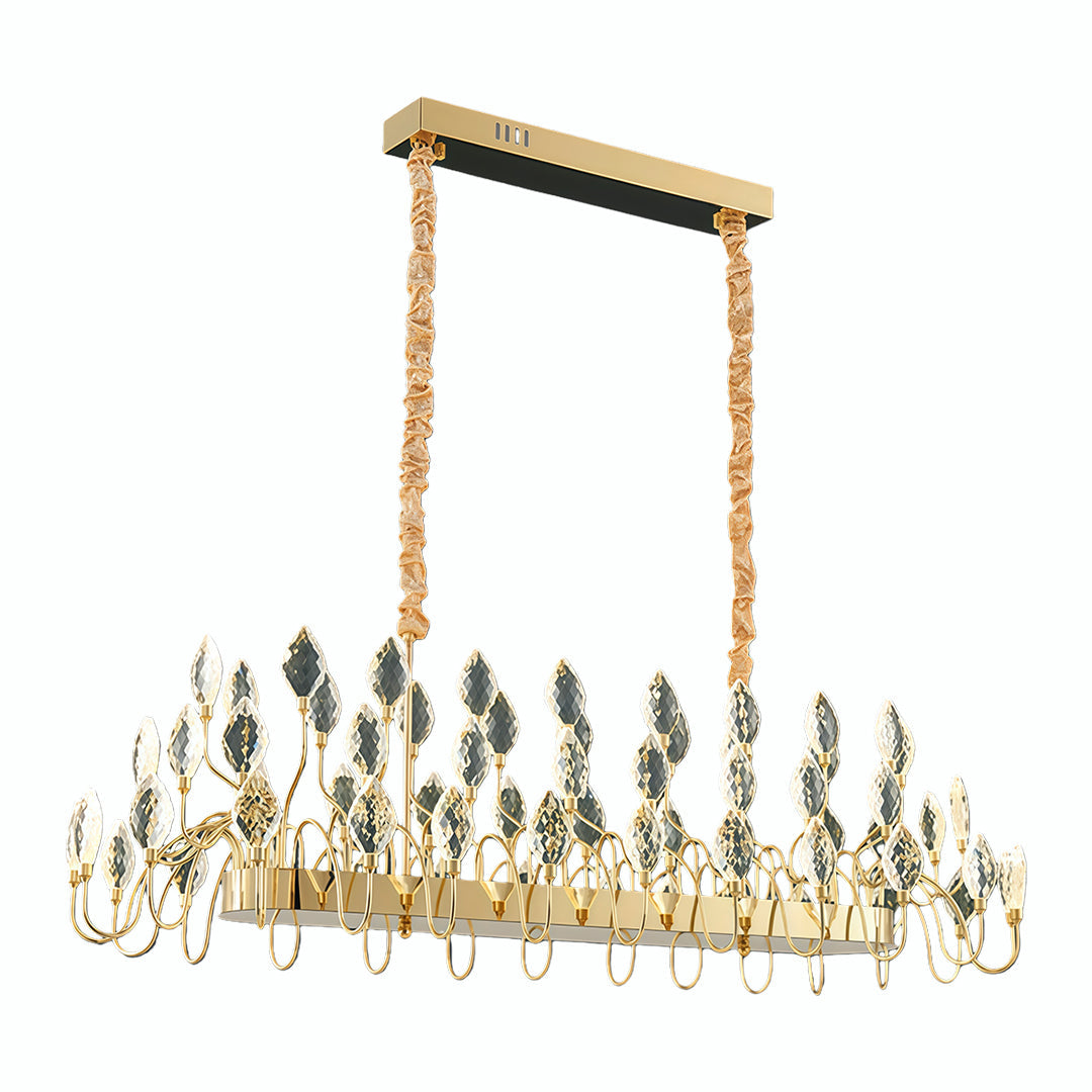 Gold LED Chandelier French Luxury Crystal Ceiling Light