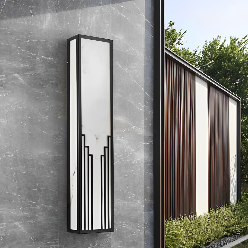 Rectangular Waterproof LED Exterior Wall Sconce - Resin Light Fixture