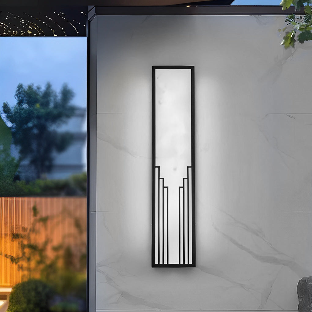 Rectangular Waterproof LED Exterior Wall Sconce - Resin Light Fixture