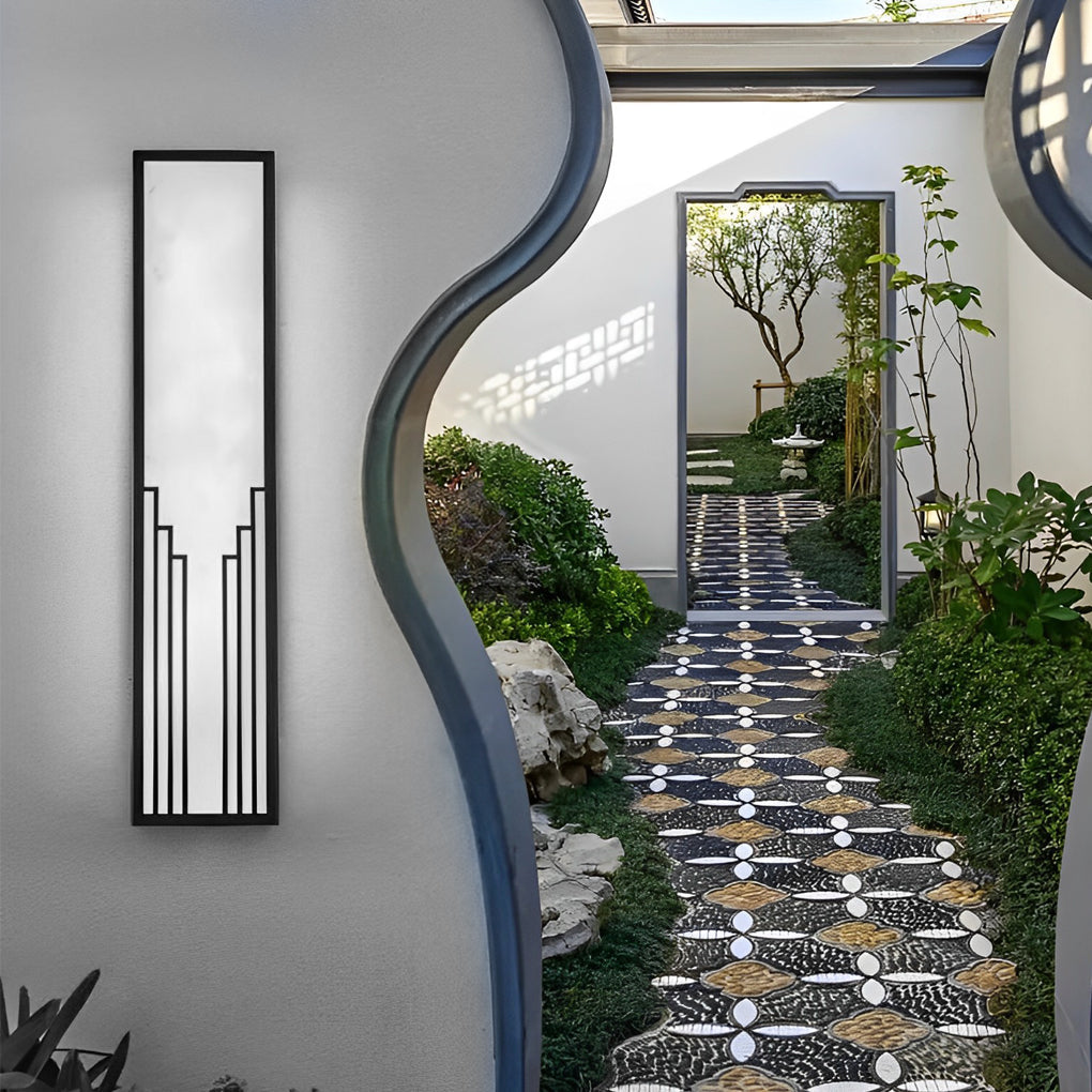 Rectangular Waterproof LED Exterior Wall Sconce - Resin Light Fixture