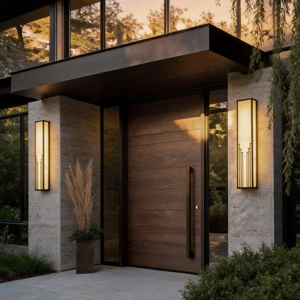 Rectangular Waterproof LED Exterior Wall Sconce - Resin Light Fixture