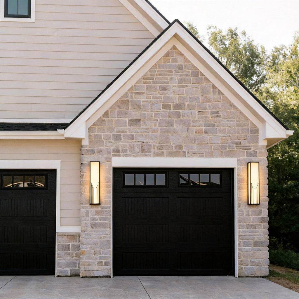 Rectangular Waterproof LED Exterior Wall Sconce - Resin Light Fixture