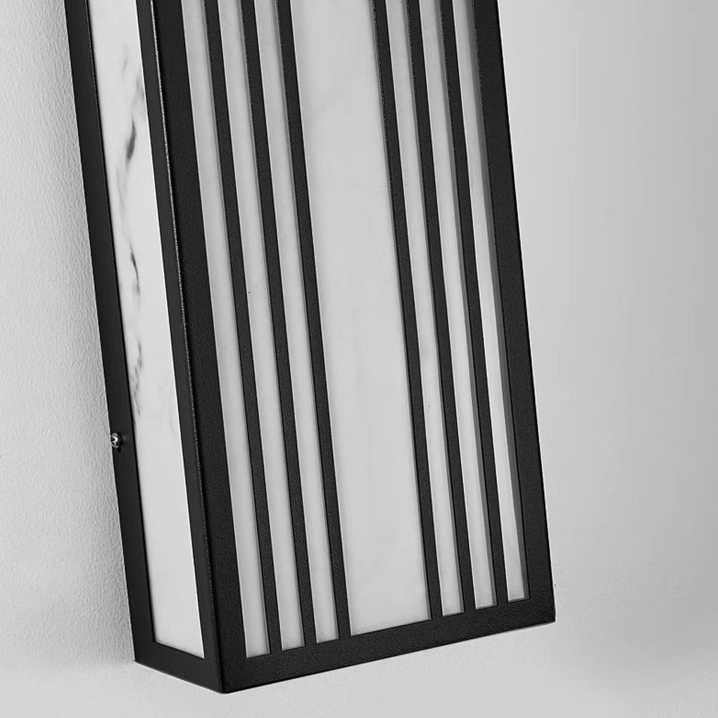Rectangular Waterproof LED Exterior Wall Sconce - Resin Light Fixture
