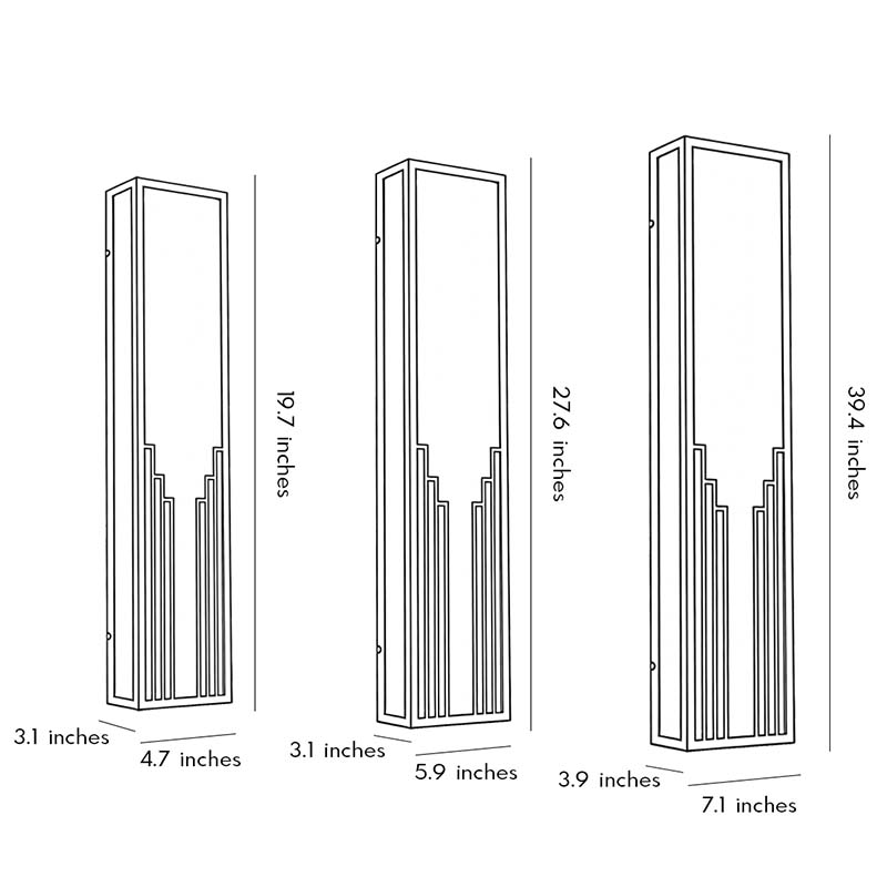 Rectangular Waterproof LED Exterior Wall Sconce - Resin Light Fixture