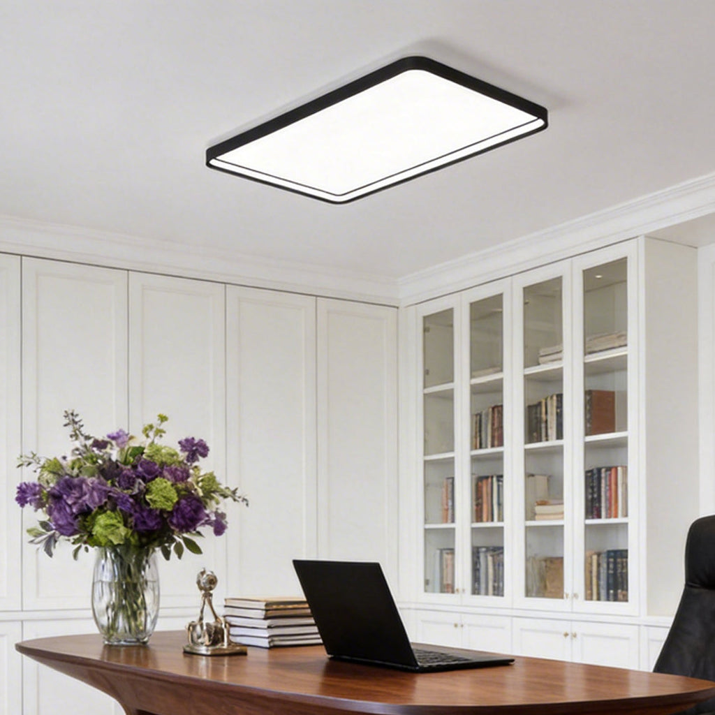 Modern Rectangular LED Flush Mount Ceiling Light - Sleek Design, Energy Efficient Lighting