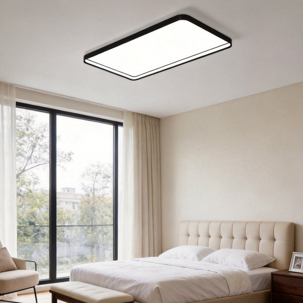 Modern Rectangular LED Flush Mount Ceiling Light - Sleek Design, Energy Efficient Lighting