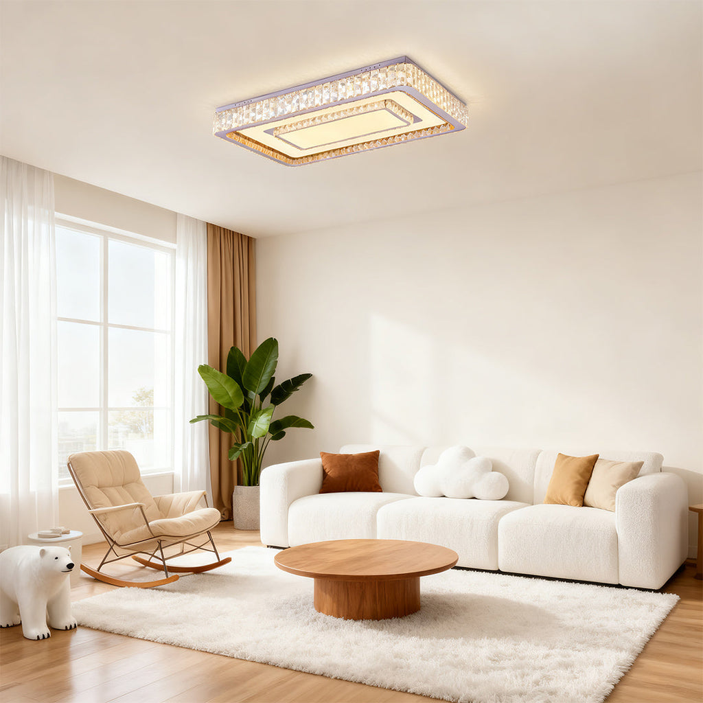 Modern Luxury Crystal Flush Mount LED Light Fixture