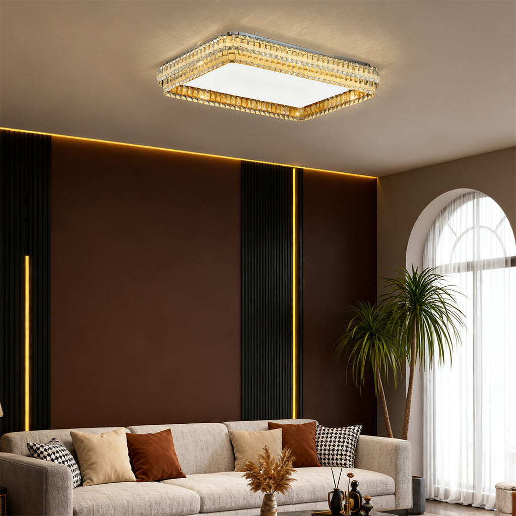 Modern Luxury Flush Mount Crystal Light Fixture