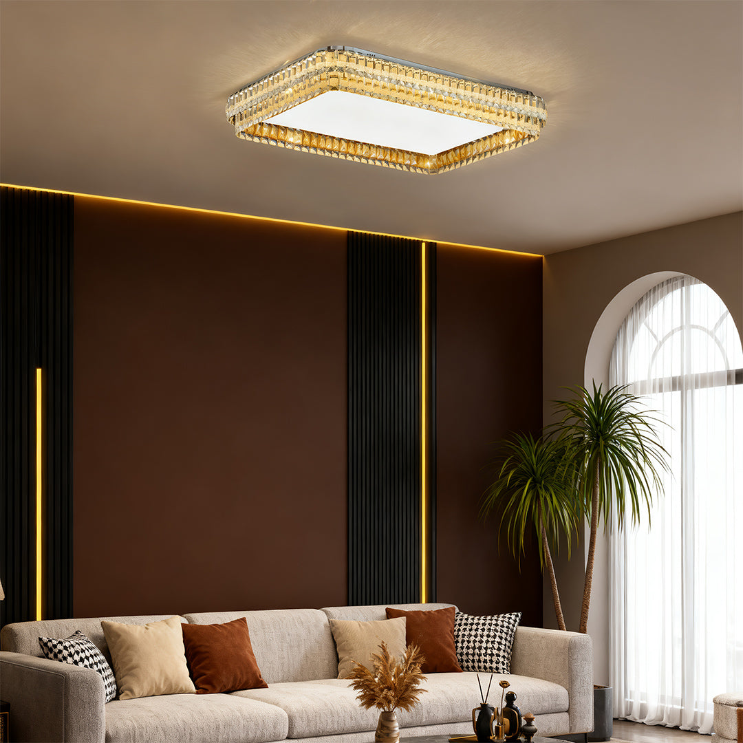 Modern Luxury Flush Mount Crystal Light Fixture