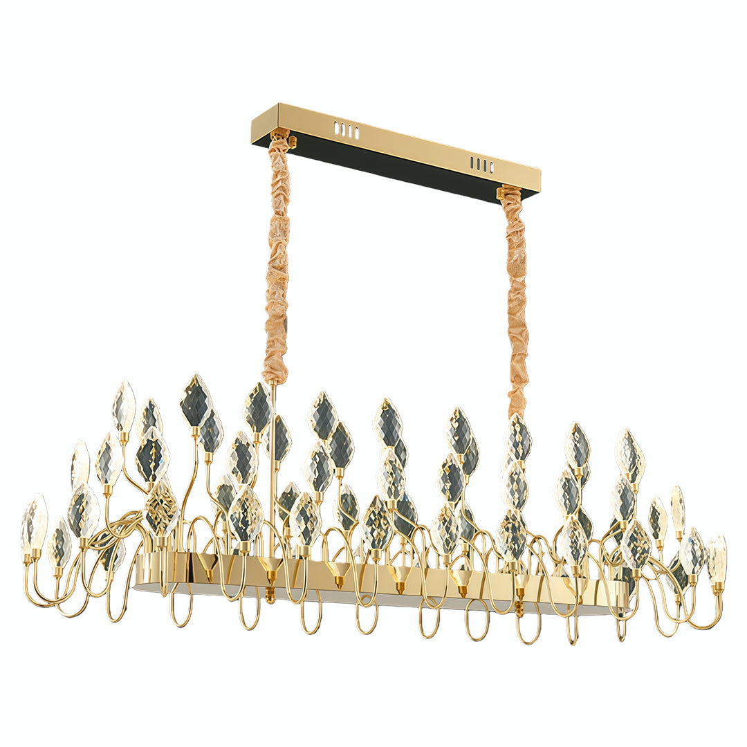 Gold LED Chandelier French Luxury Crystal Ceiling Light