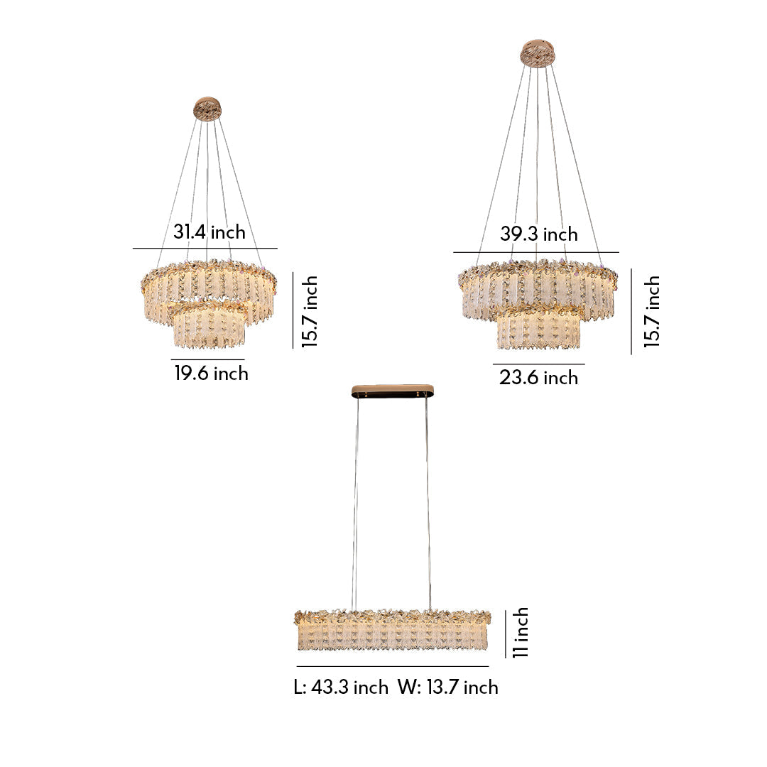 Gold Chandelier Crystal Minimalist Ceiling Light