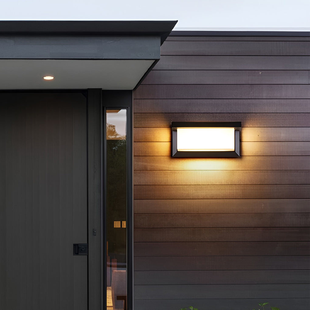 Rectangular Waterproof Solar Outdoor Wall Light - Modern Design