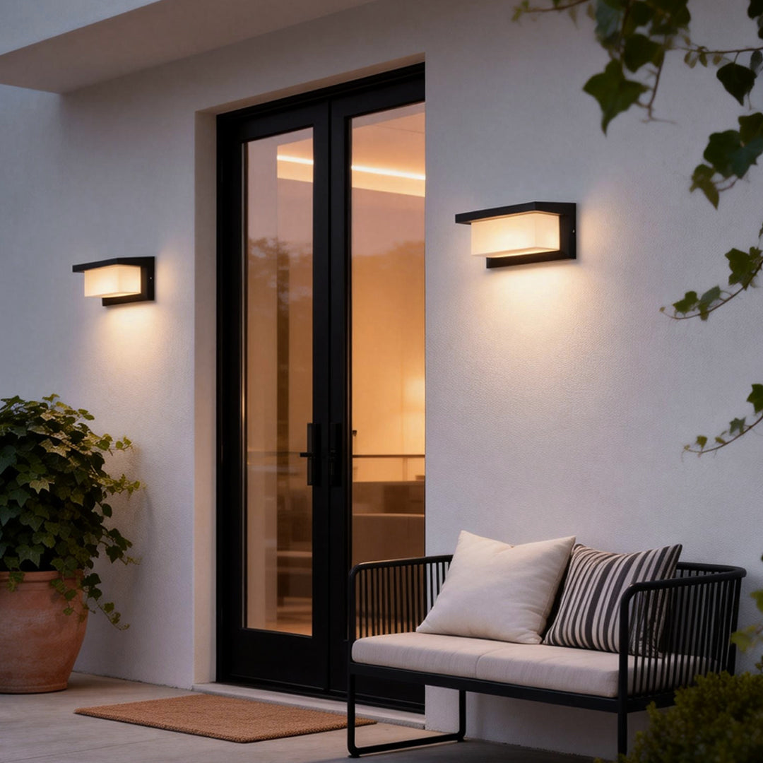 Rectangular Waterproof Solar Outdoor Wall Light - Modern Design