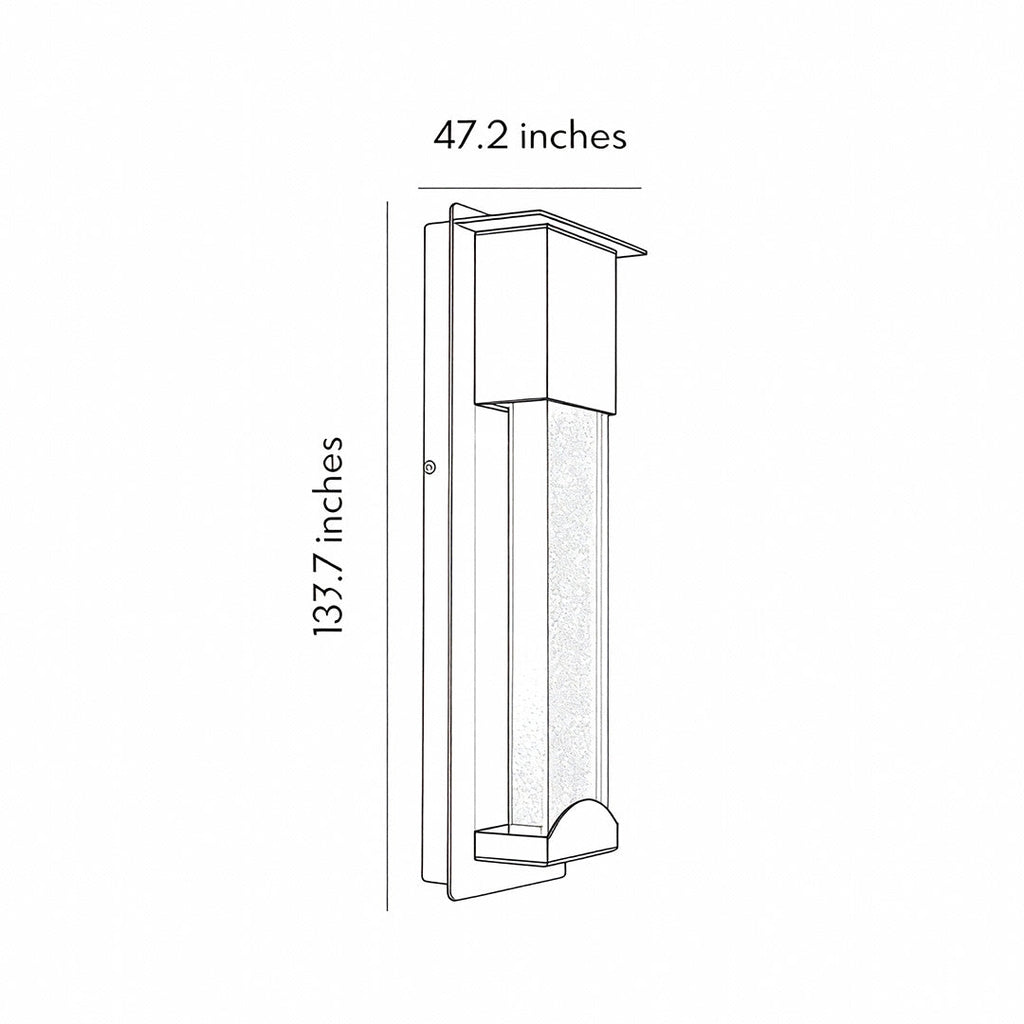 Minimalist Rectangular LED Wall Light - Bubble Glass Outdoor Fixture