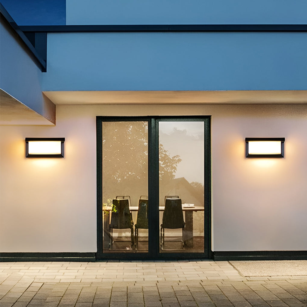 Rectangular Waterproof Solar Outdoor Wall Light - Modern Design