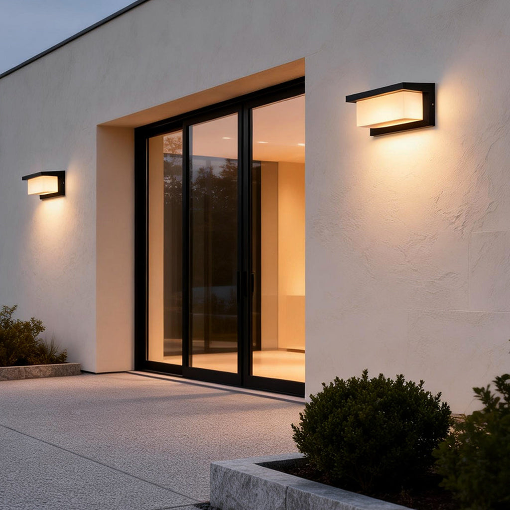 Rectangular Waterproof Solar Outdoor Wall Light - Modern Design