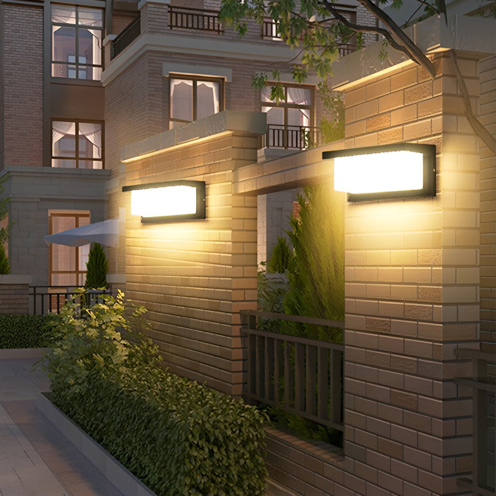 Rectangular Waterproof Solar Outdoor Wall Light - Modern Design