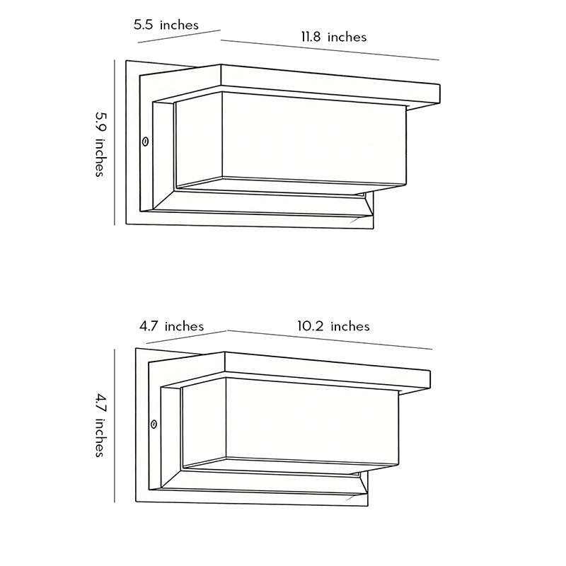 Rectangular Waterproof Solar Outdoor Wall Light - Modern Design