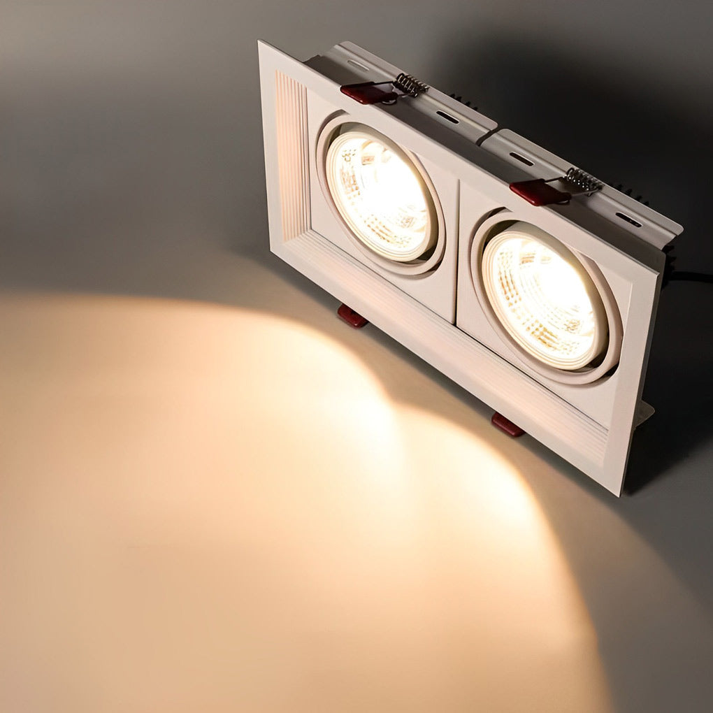 Ceiling Twin Light Adjustable Recessed Spotlight – Modern Rectangular Design