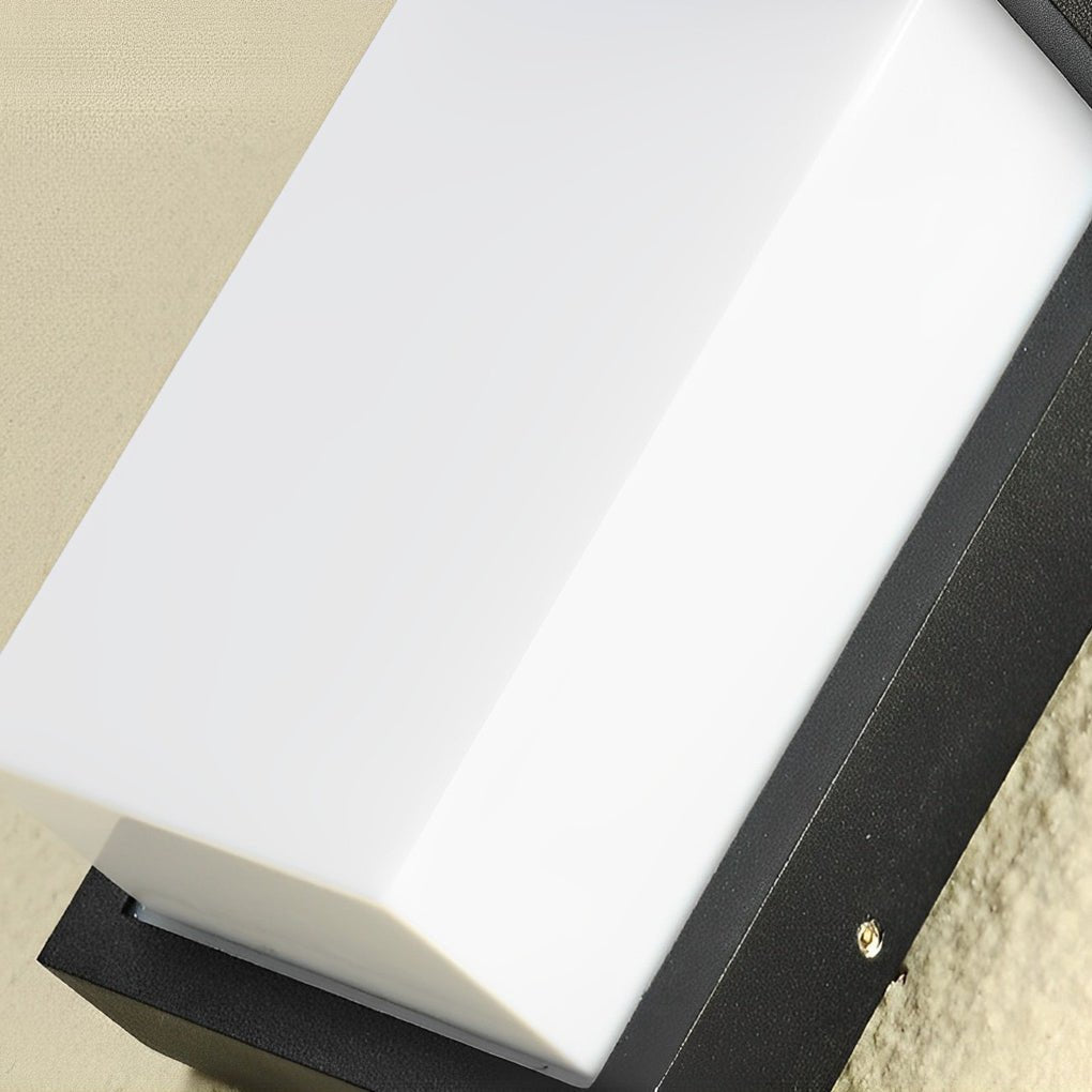 Rectangular Waterproof 10W Black LED Outdoor Wall Light Fixture