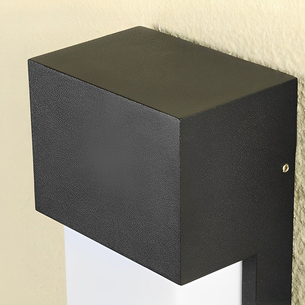 Rectangular Waterproof 10W Black LED Outdoor Wall Light Fixture