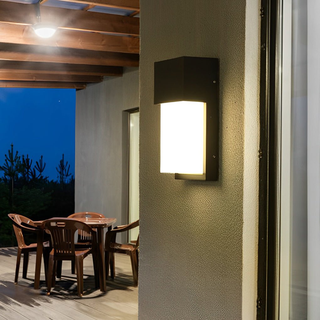Rectangular Waterproof 10W Black LED Outdoor Wall Light Fixture