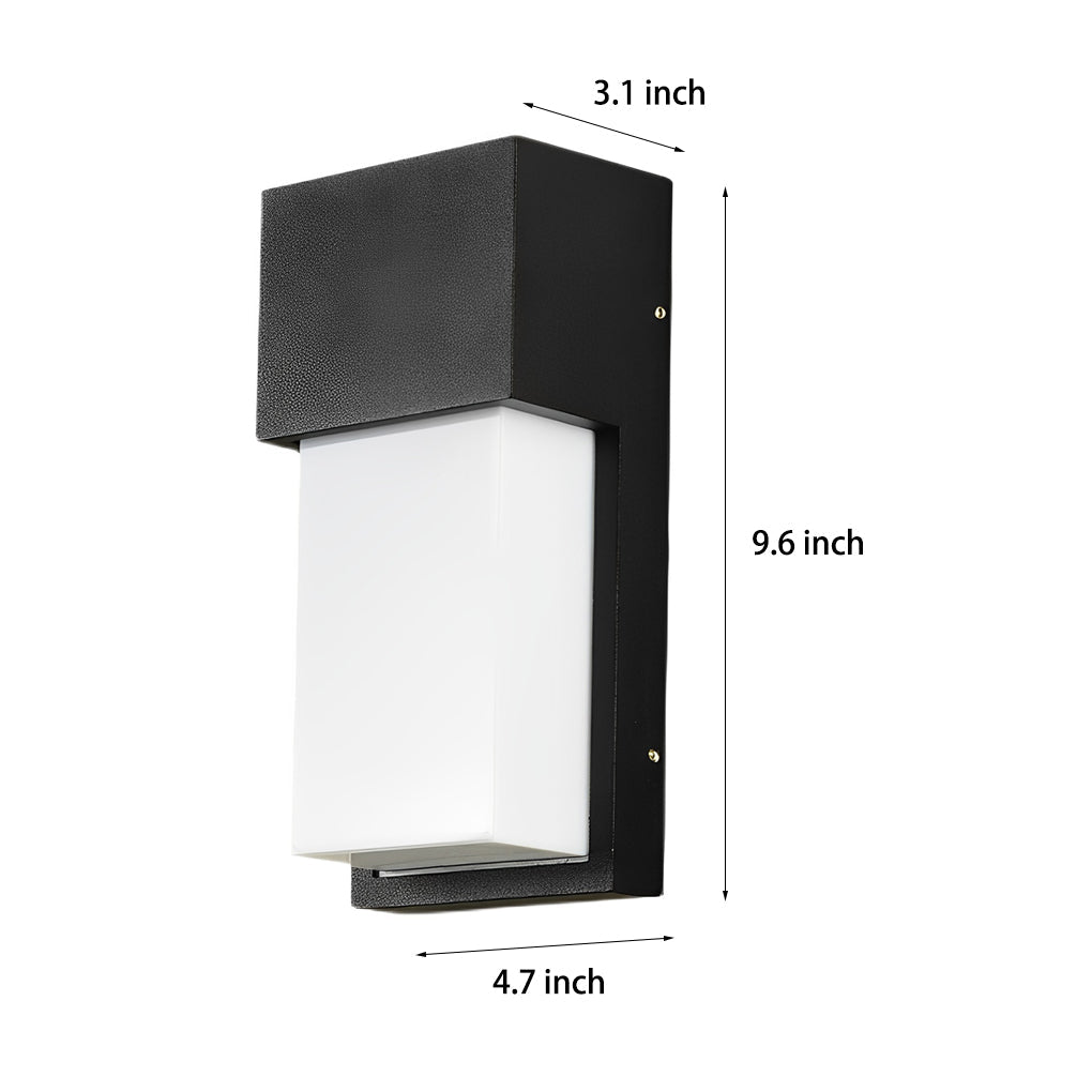 Rectangular Waterproof 10W Black LED Outdoor Wall Light Fixture