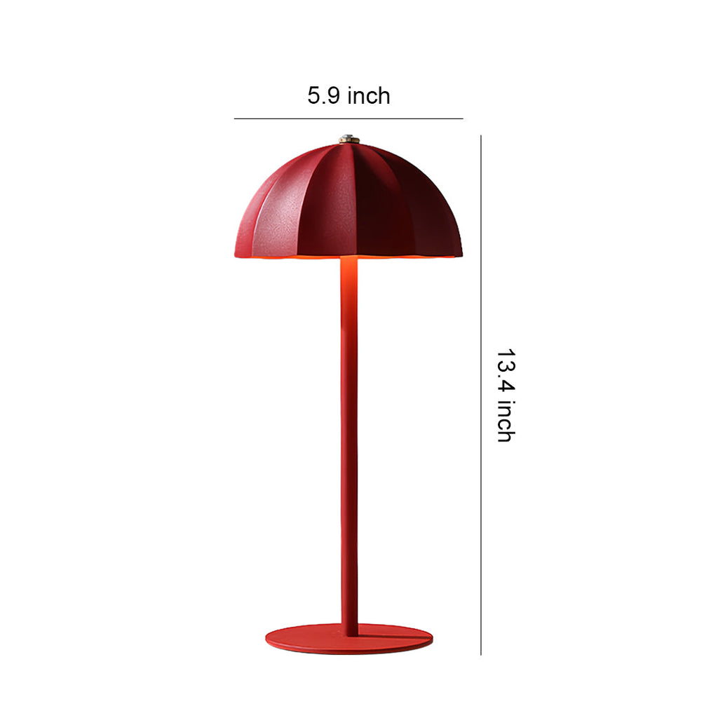 Minimalist Mushroom Cordless Metal Table Lamp - Rechargeable Iron Light