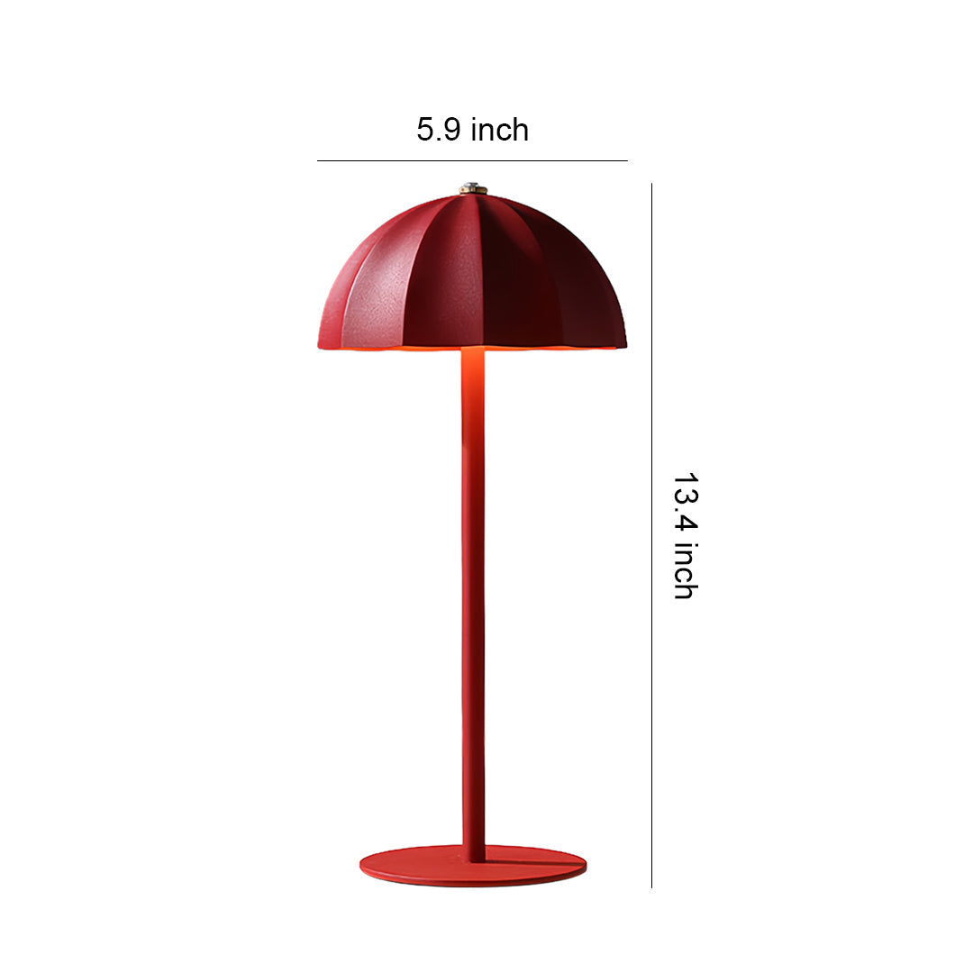 Minimalist Mushroom Cordless Metal Table Lamp - Rechargeable Iron Light