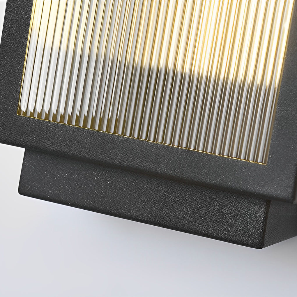 Reeded Glass LED Rectangular Outdoor Wall Light