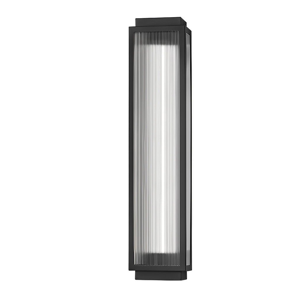 Reeded Glass LED Rectangular Outdoor Wall Light
