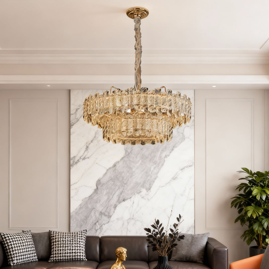 Nordic Luxury Carbon Steel Crystal Chandelier Ceiling Light