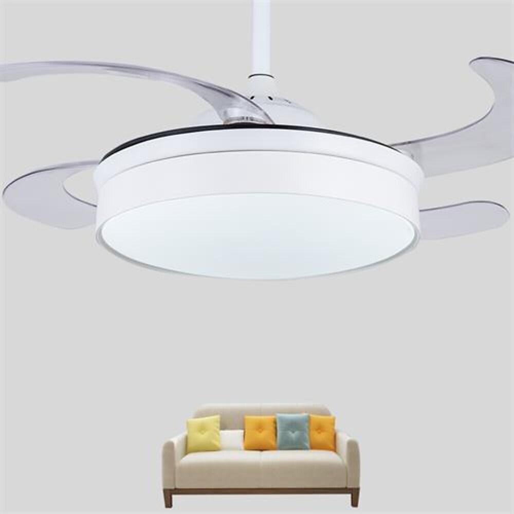 15/19-In Round LED Nordic Retractable Ceiling Fan with Lights