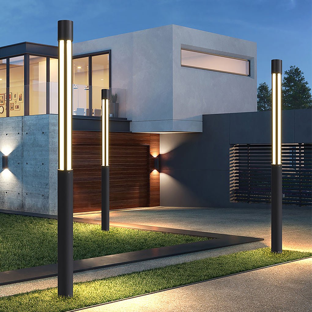 Modern Cylindrical LED Bollard Lights for Landscape Lighting